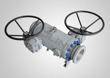 API 6D DBB Βαλβίδα μπάλας διπλό μπλοκ & αιμορραγία Flanged Trunnion Mounted